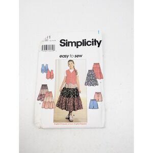 Simplicity 7611 Easy To Sew Skirt Shorts Toddler Kids Sewing Pattern 12 14‎ 16